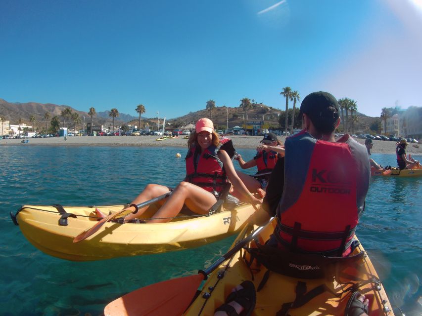From Málaga: Cliffs of Maro-Cerro Gordo Guided Kayaking Tour - From Málaga to La Herradura by air-conditioned bus