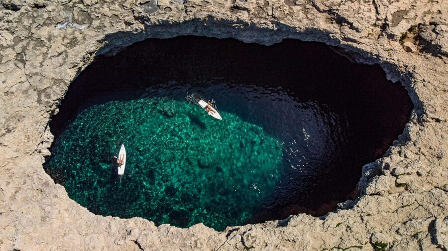 From Mellieħa: Coral Lagoon Kayak Rental - Paddling out from Little Armier