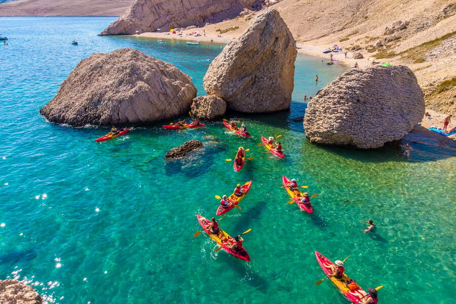 From Metajna/Novalja: Pag Bay Guided Sea Kayaking Tour - Ručica Beach and the first paddle