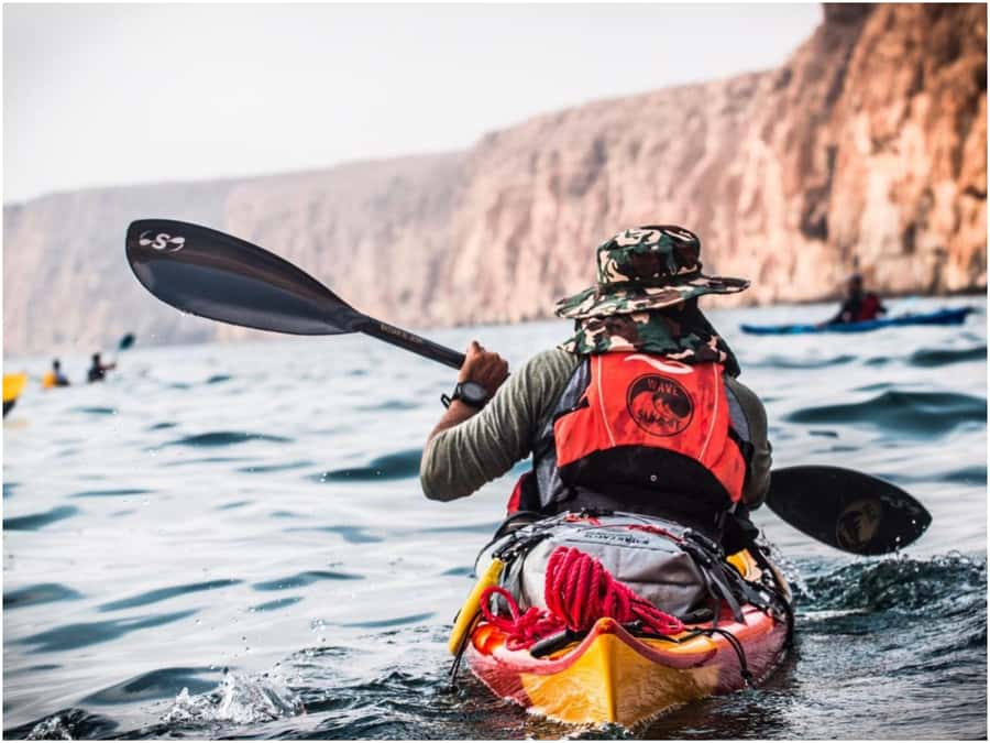 From Muscat: Al Qurum Beach Sunset Kayaking Experience - Setting out from Al Qurum Beach