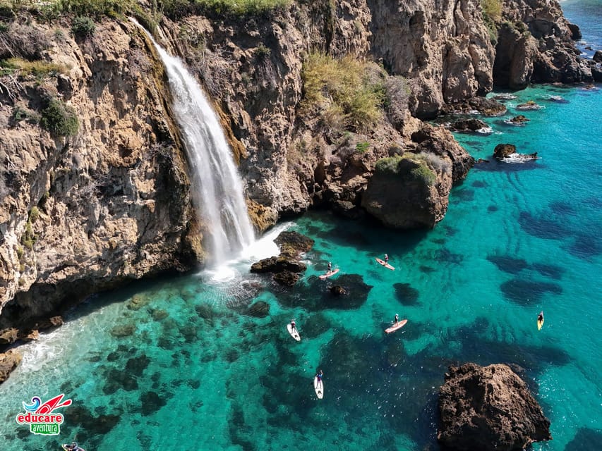 From Nerja: Guided Paddle Surf Cliffs and Maro Waterfall - From Burriana Beach to the Maro Waterfall