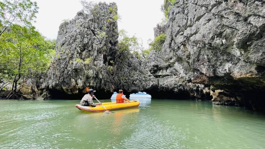 From Phuket: Phang Nga Bay and Canoeing Tour by Big Boat - The optional swim and the return to Ao Po