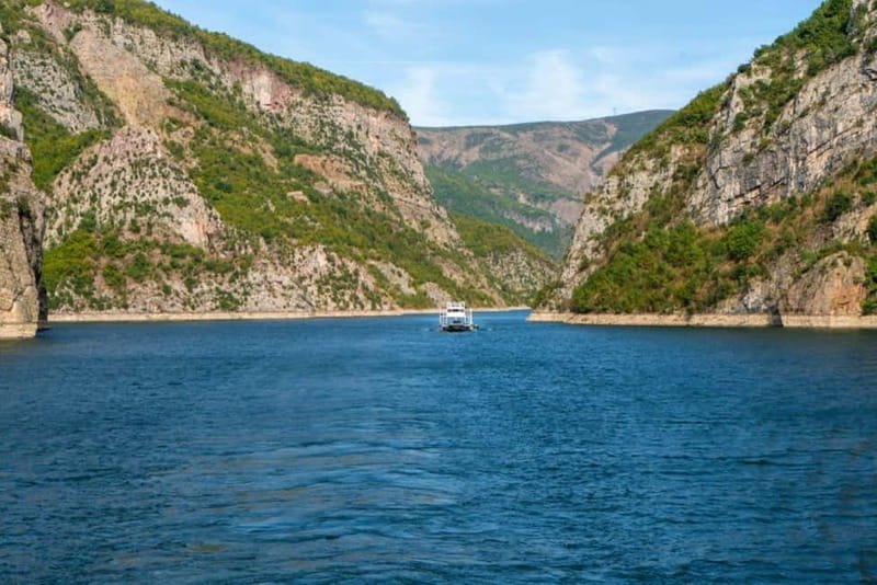 From Shkodra: Koman Lake Adventure with Boat Ride & Kayak - A 40 to 45 minute ferry ride through the cliffs