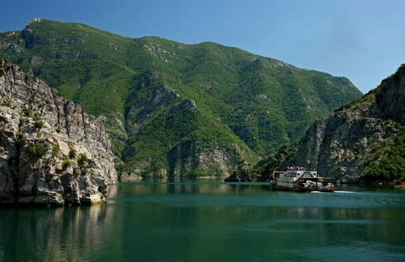 From Shkodra: Koman Lake Adventure with Boat Ride & Kayak - From Hotel Rozafa to Koman terminal
