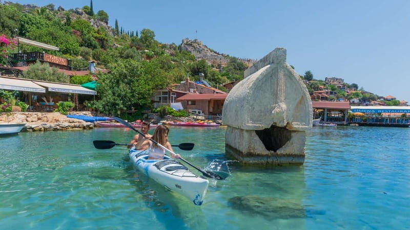 From Ucagiz: Kekova Sea Guided Kayaking Tour - Returning past Theimussa and the Lycian tombs