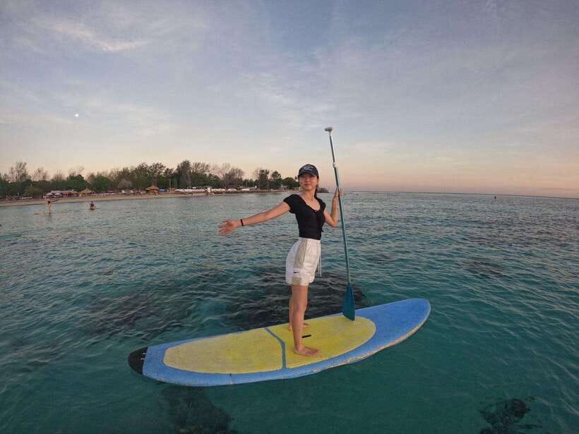 Gili sunrise stand-up paddle boarding (drone photoshoot) - Sunrise before Gili Trawangan stirs