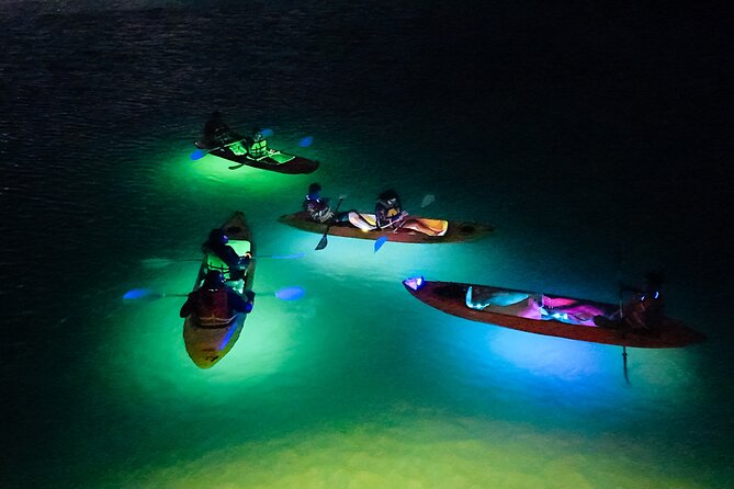 Glow Through the Night with LED Kayak Adventure in Aruba - Getting ready with glow paint and safety gear