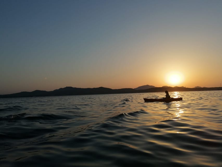 Golfo Aranci: Sunset Dolphin Kayak Tour with Aperitif - The snorkeling stop in clear water