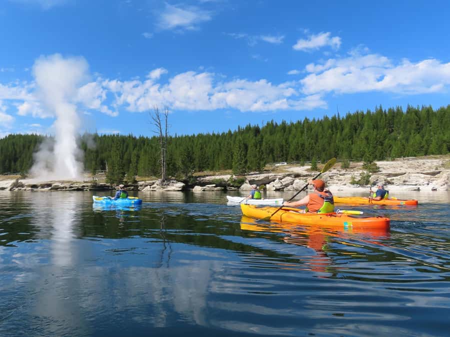 Grant Village: Yellowstone Lake Guided Kayak Tour - Getting outfitted for the five-mile paddle