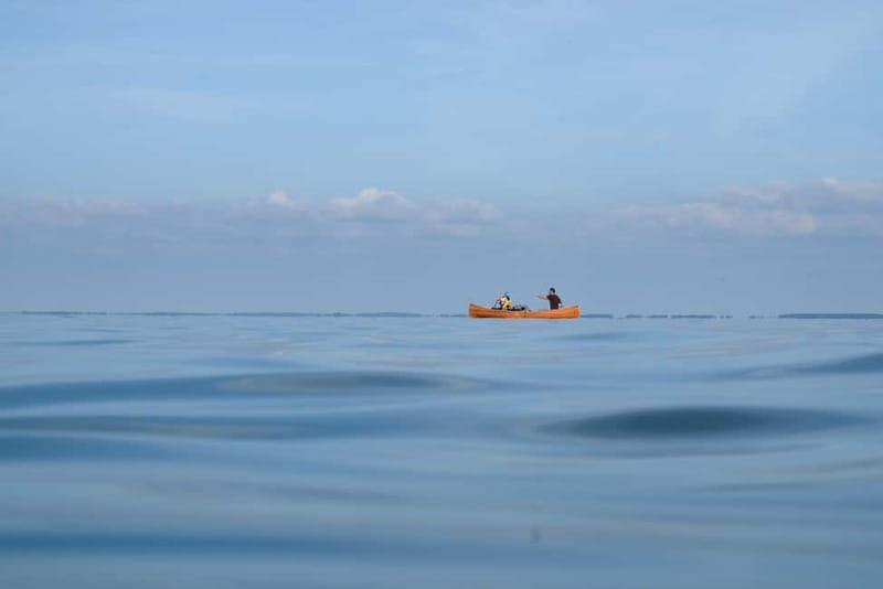 Guided Canoe Tour of the Curonian Spit Lithuania - Paddling toward Pervalka Lighthouse