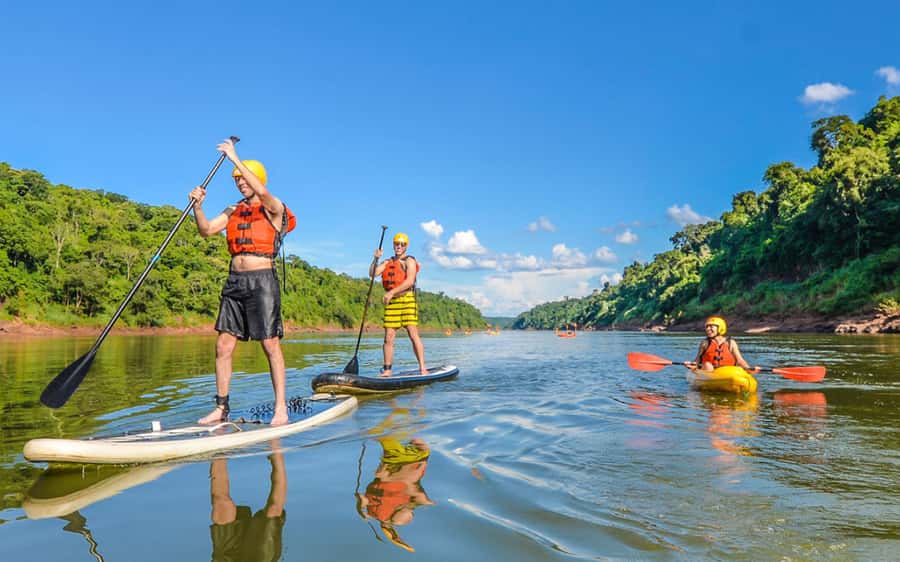 Guided Hike and Kayak or SUP River Tour w/ Transfer - Reaching the Iguaçu River base