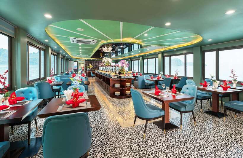 Ha Long & Bai Tu Long bay cruise wt Kayakking & buffet lunch - TiTop Island for swimming, sand, and a high view