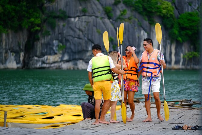 Ha Long Bay Cruise Day Tour-Cave, Kayaking,Ti top island & Lunch - Boarding at Tuan Chau Island