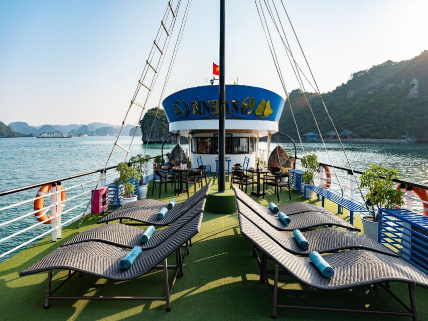 Halong Bay: Day Cruise with Caves, Kayaking & Sunset Party - The sunset party on the return sail