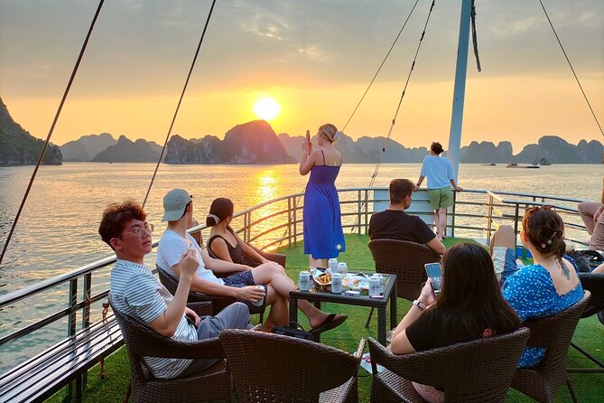 Halong Bay Day Tour: Visit Cave Island Kayaking Swimming Lunch - Lunch among Halong Bay’s limestone towers