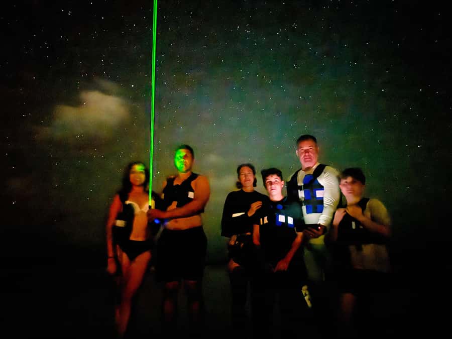 Holbox: Bioluminescence by Kayak and Stargazing. - Walking on a Sandbar Made of Light