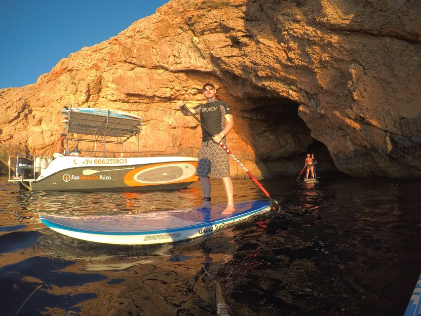 Ibiza: Paddlesurf and Snorkeling Boat Trip - One hour on the board with the boat nearby