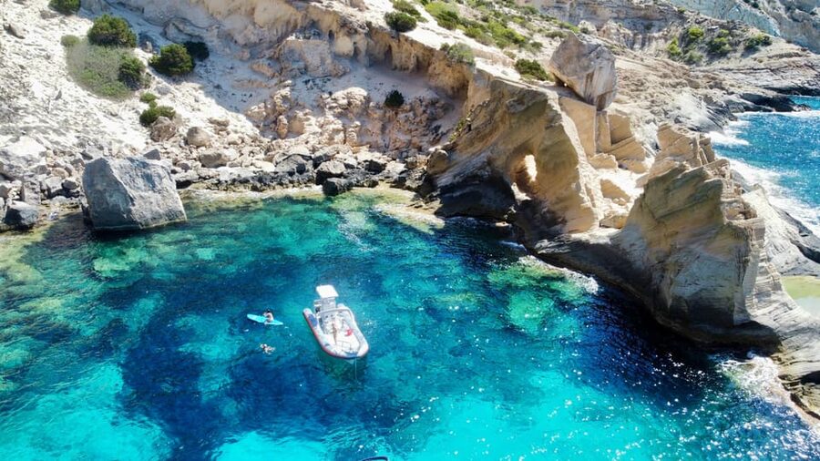 Ibiza: SpeedBoat trip to Atlantis & Es Vedra Snorkel+Paddle - Cala Bassa and the west-coast coves