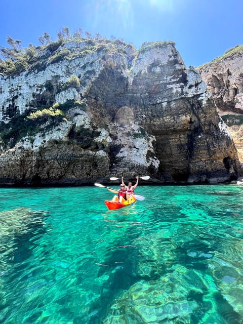 Jávea: Cala Portixol Kayak Tour with Snorkel & Cliff Jumping - Paddling toward Cala el Pom