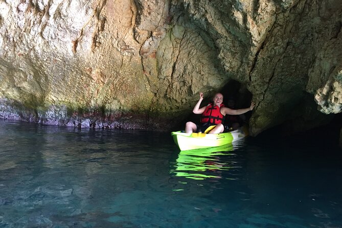 Kayak And Snorkel Excursion in Jávea. Portitxol - Granadella - Sea caves, small beaches, and the cave snack