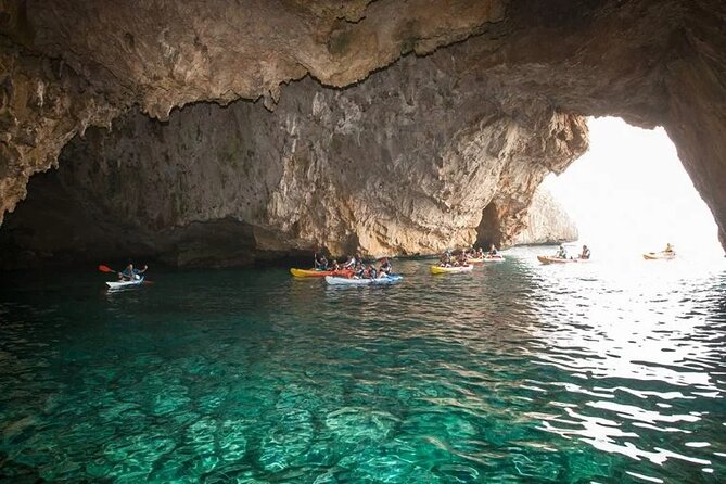 Kayak Javea Guided Cala Granadella, llop marí cave, cala en caló - From Cala Granadella to the open water