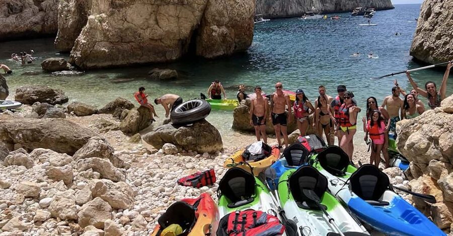 kayak route in granadella javea cave llop marí,cala en caló - Cala en Caló, the quiet reward