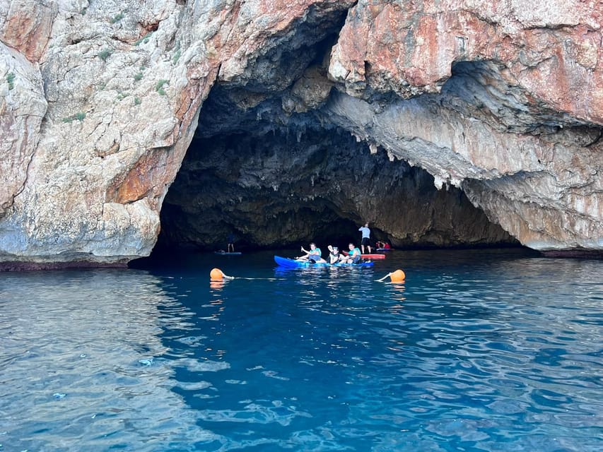 kayak route in granadella javea cave llop marí,cala en caló - Ambolo Beach and the coastal views