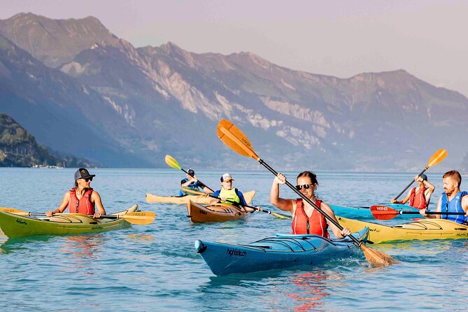 Kayak Tour of the Turquoise Lake Brienz - Morning light, cloudy skies, and evening calm