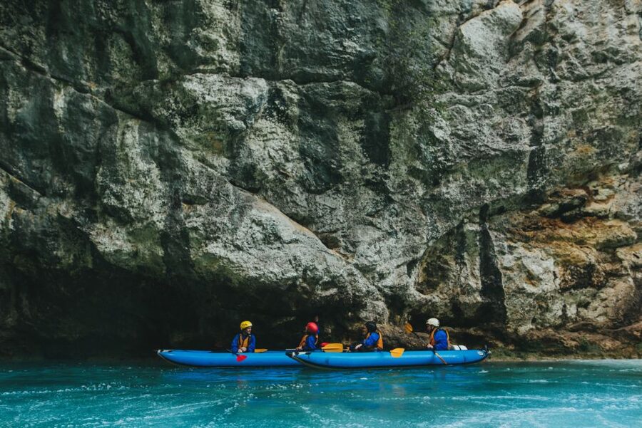 Kayaking Mreznica Waterfalls in Natural Monument - Paddling through the forested canyon
