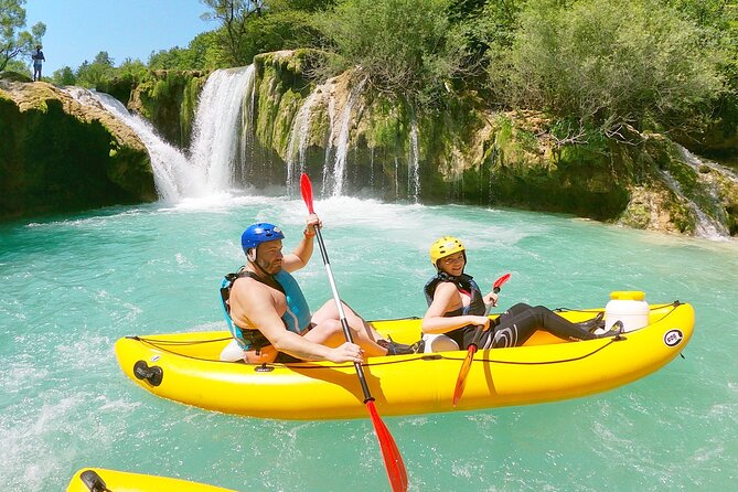 Kayaking on Upper Mreznica River - Slunj, Croatia - Fifteen travertine waterfalls shape the middle of the trip