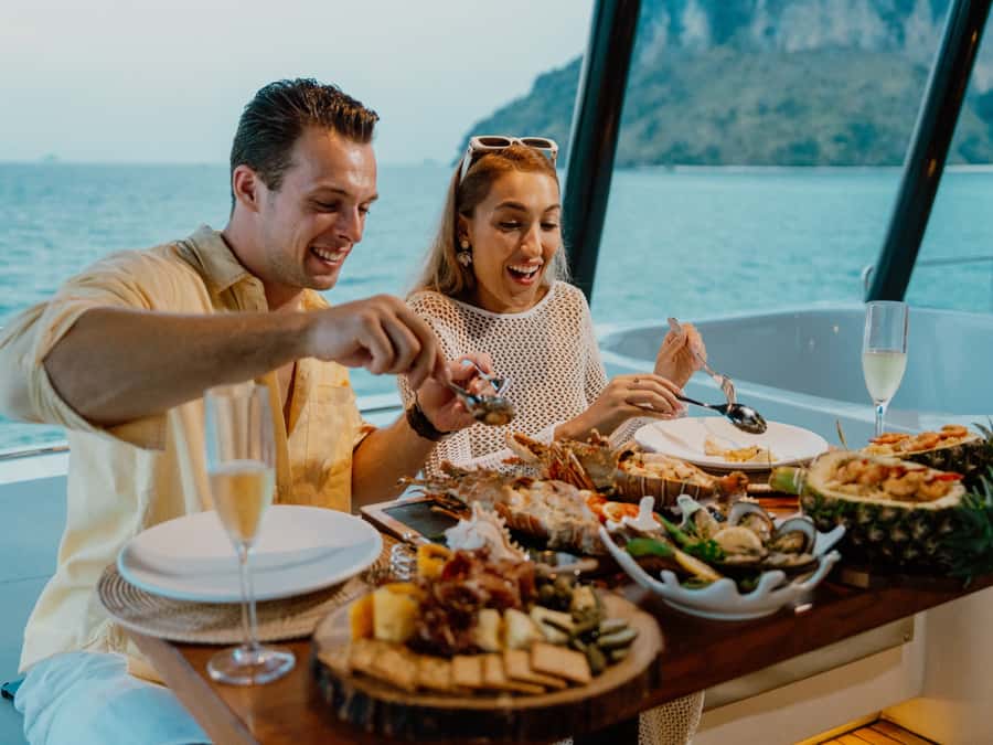 Krabi: 4 Island Premium Yacht with Snorkeling & Clear Kayak - Railay Beach from the sea