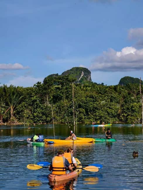 Krabi: Hidden Mirror Lake Kayak, Swim & Easy Nature Activity - Swimming at the clear blue lagoon