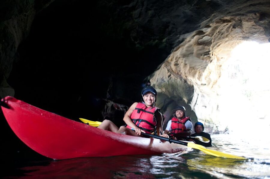 La Jolla: 2.5-Hour Kayak and Snorkel Tour - Launching through the surf