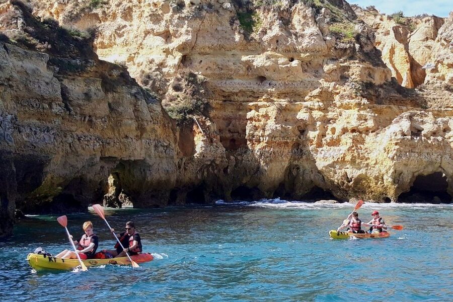 Lagos: Guided Kayak Tour - Returning to Praia de Batata after the coastal route