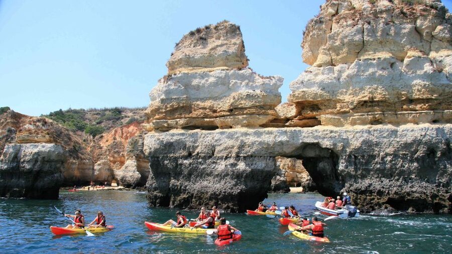 Lagos: Kayaking Tour - The swim stop from the catamaran
