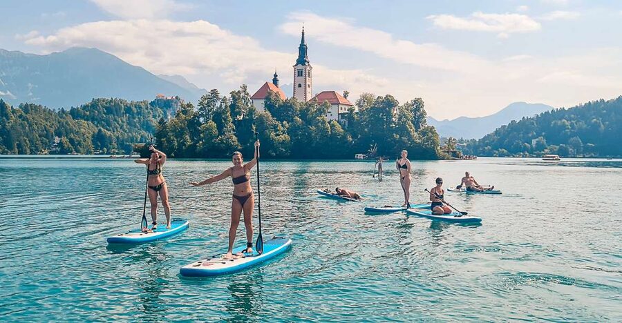 Lake Bled Stand-Up Paddle Boarding Tour - Paddling toward Bled Island