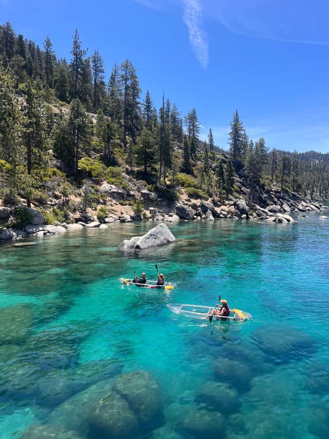 Lake Tahoe: Clear Kayak Tour - Getting set up in a clear kayak