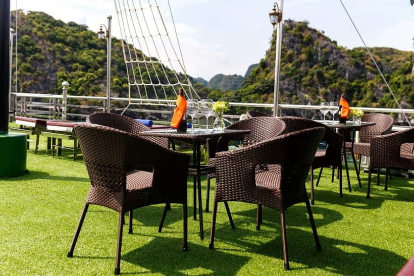 Lan Ha Bay Luxury Cruise with balcony - biking+kayak+tickets - Sunset, cooking, and dinner onboard