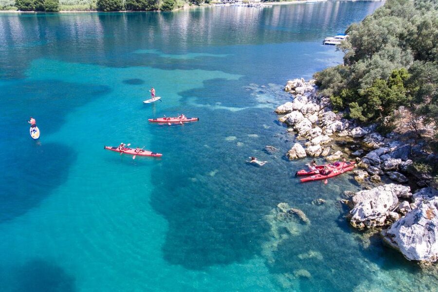 Lefkada: Full Day Sea Kayaking Tour - Red Rock Beach: an early swim and snack stop