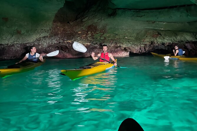 Leuca kayak tour + swimming + speleo-trek in cave - Is three hours enough?