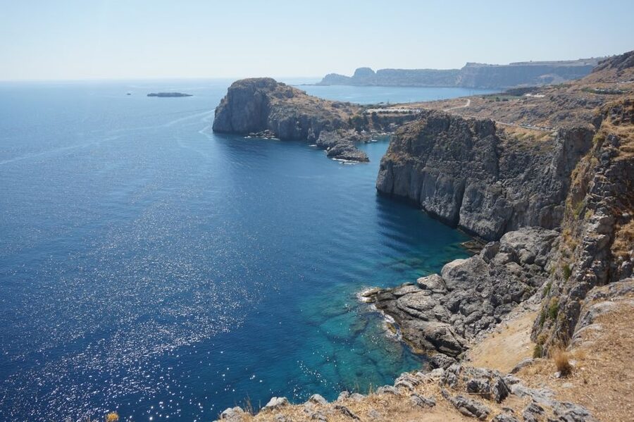 Lindos: Sea Kayaking & Acropolis of Lindos Tour with Lunch - Lunch beside the sea in Lindos