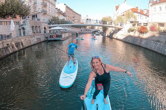 Ljubljana Stand-Up Paddle Boarding Lesson and Tour - Paddling toward the Triple Bridge