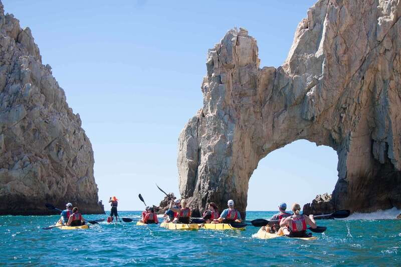 Los Cabos Arch & Playa del Amor Tour by Glass Bottom Kayak - Lover’s Beach and the view across to Divorce Beach
