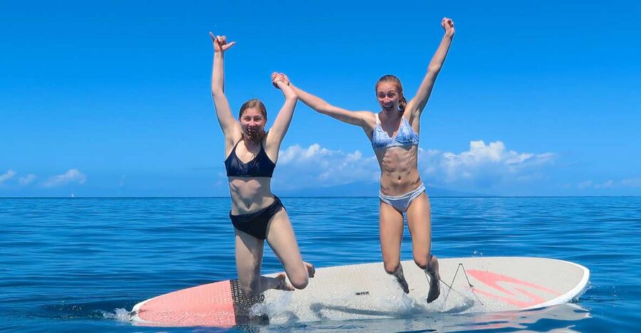 Maui: Beginner Level Private Stand-Up Paddleboard Lesson - Haleakala views from an unusual angle