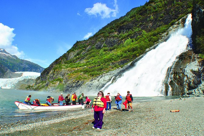 Mendenhall Lake Canoe Adventure - Getting into the 28-foot canoe