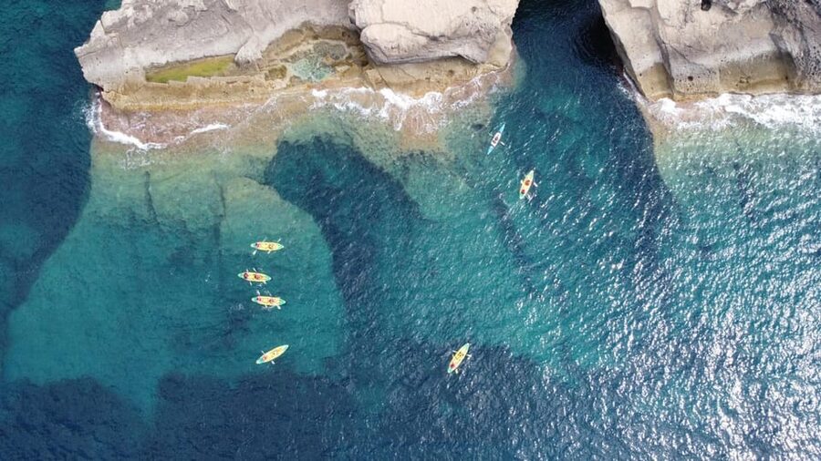 MENORCA: Kayak cave route + photo session. - Cales Coves, swimming, and a local snack