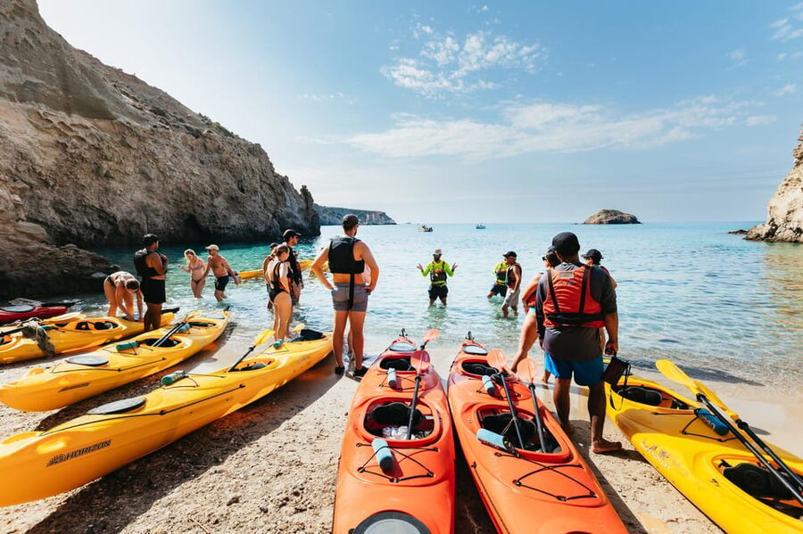 Milos: Tsigrado and Gerakas Beach Kayaking Tour - Gerakas Beach and the longer water stop