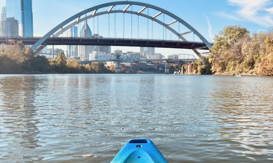 Nashville: Downtown Kayak Rental with Shuttle - Three miles of turtles, herons, and river commerce
