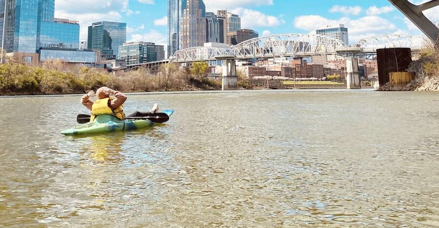 Nashville: Downtown Kayak Rental - Finding the River Queen Voyages tent