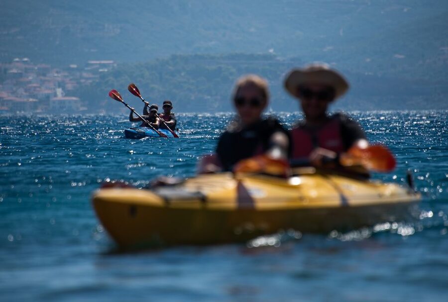 Navarino Bay: Sea Kayaking with Lunch - Paddling west toward Sfaktiria